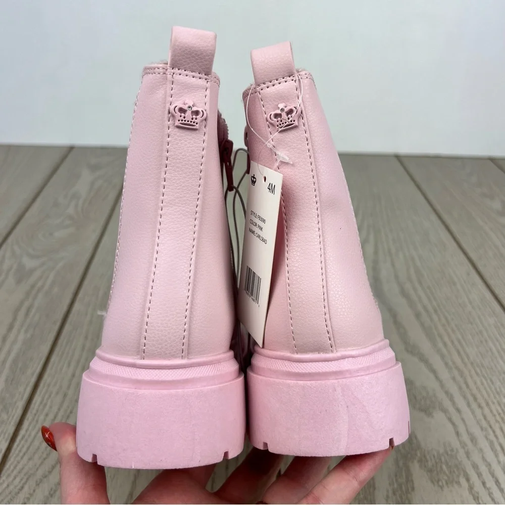 Juicy Couture Girl's Carlsbad Gem Embellished Boots 4 Kids Pink $50 FB3090